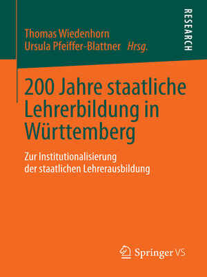 cover image of 200 Jahre staatliche Lehrerbildung in Württemberg